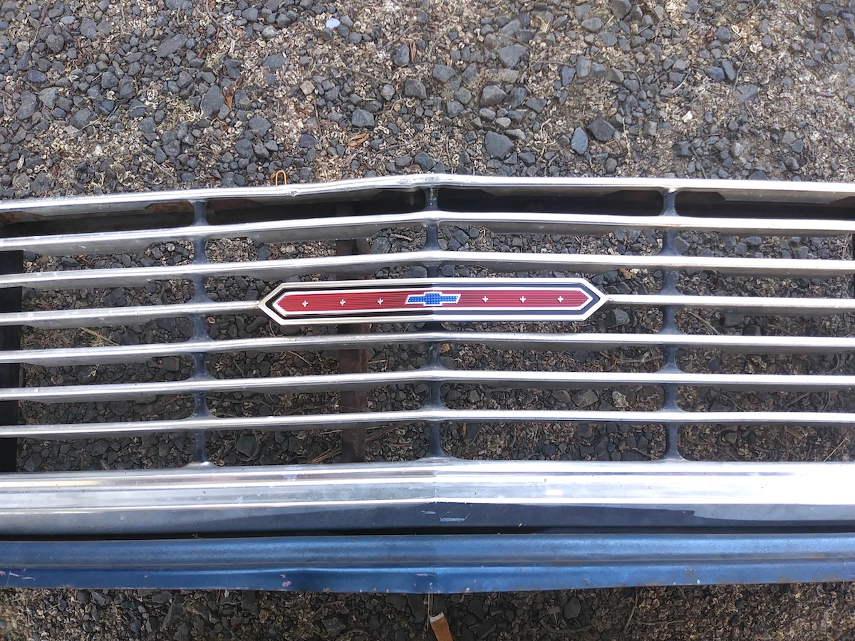1965 Chevy Nova Grill Emblem Installed